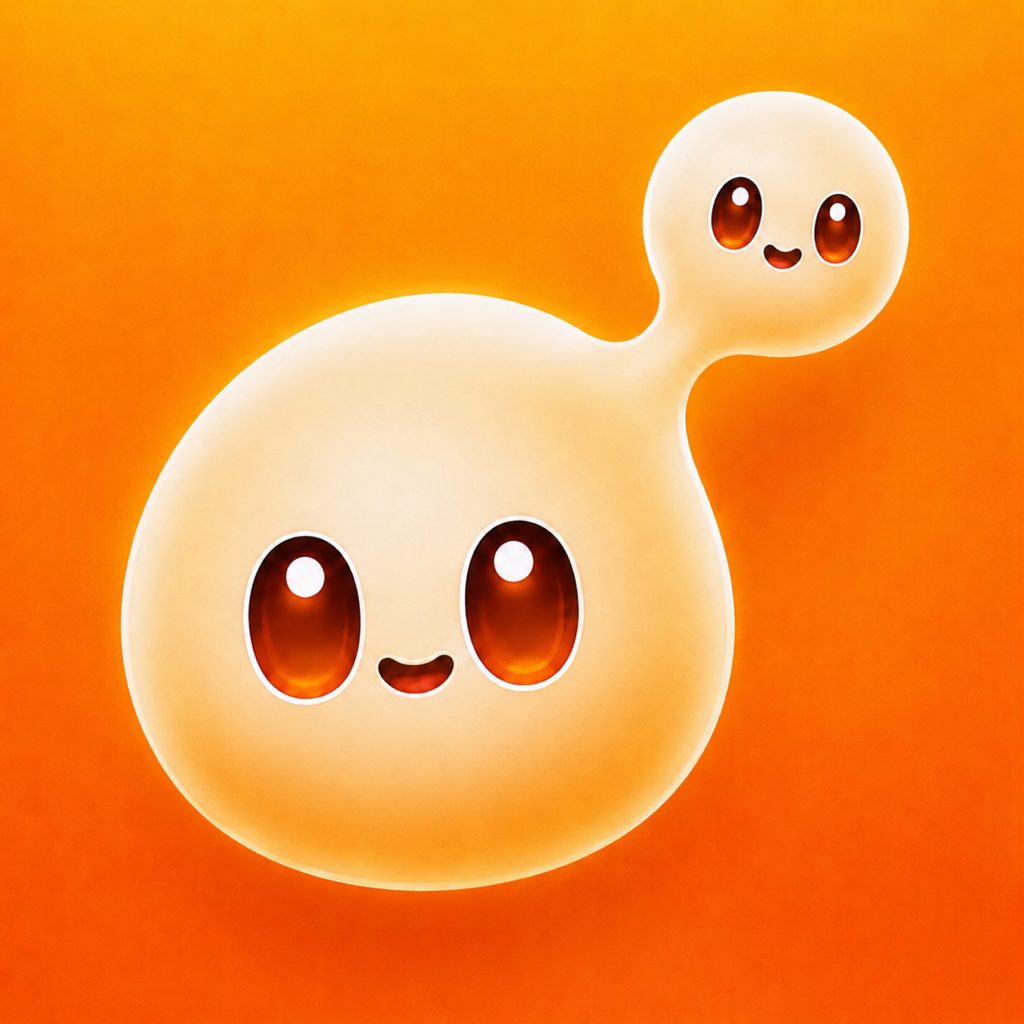 Duple app icon showing the glowing mascot